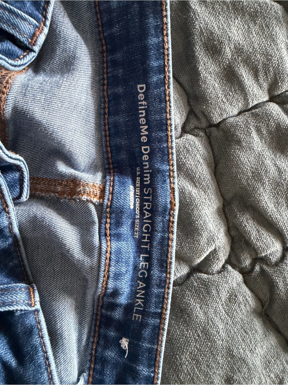Chico's DefineMe Denim Straight Leg Ankle Jeans - Blue
